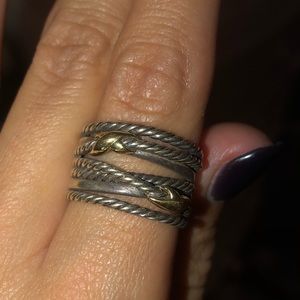 Authentic David yurman double cross ring